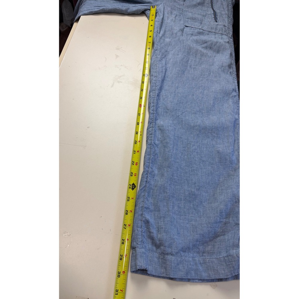Athleta Cabo Linen Wide Leg Pants Chambray Drawstring Size 2 Resort European - Picture 8 of 8